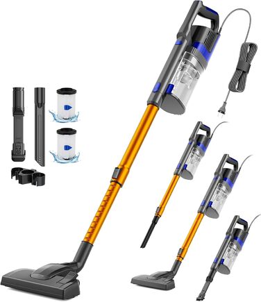 Потужний пилосос Con XL-606-60: 60KPa, 680W, 7м, контейнер 800мл, для твердих поверхонь, помаранчевий