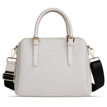 Сумка жіноча Bugatti Ella бежевого кольору, штучна шкіра Saffiano, середнього розміру, стиль боулінг