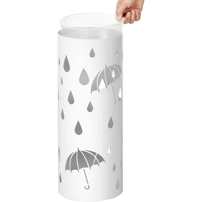 SONGMICS White Umbrella Stand - 49 x 19.5 cm - Durable & Stylish