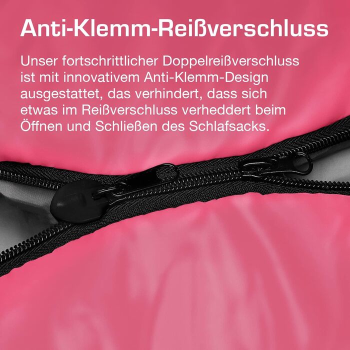 Сплячий мішок Active Era Mumienschlafsack - зимовий та літній, водонепроникний, вітрозахисний, ультралегкий, температурний режим -10°C до 10°C, компактний, для кемпінгу (рожевий)
