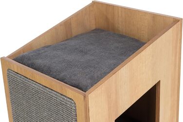 Будиночок для котів TRIXIE CityStyle 105 см, коричневий/сірий – сучасний котячий будиночок з гамаком та зручним лежанком – міцний та комфортний, 44725