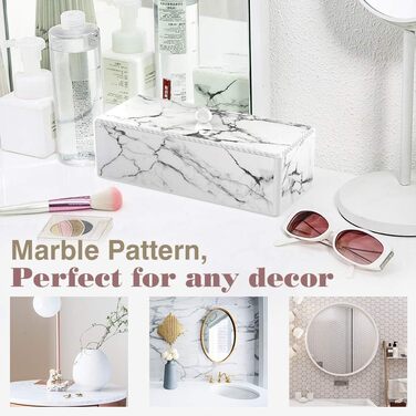 Організатор для ватних паличок та дисків Luxspire з 2 відсіками. Косметичний бокс для зберігання з кришкою. Білий колір.