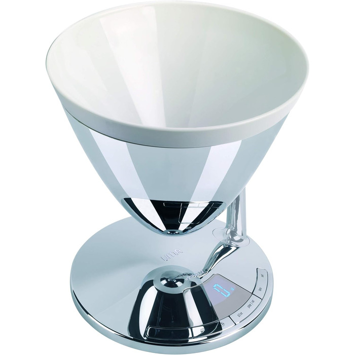 Кухонні ваги Bugatti Uma з таймером та електронним дисплеєм, 3 кг, хром