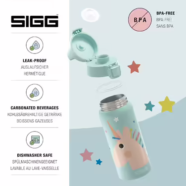SIGG - Insulated Drinking Bottle Kids - Shield Therm ONE - Suitable for Carbonated Drinks - Leak-Proof & Lightweight - BPA-Free - 0.5L
