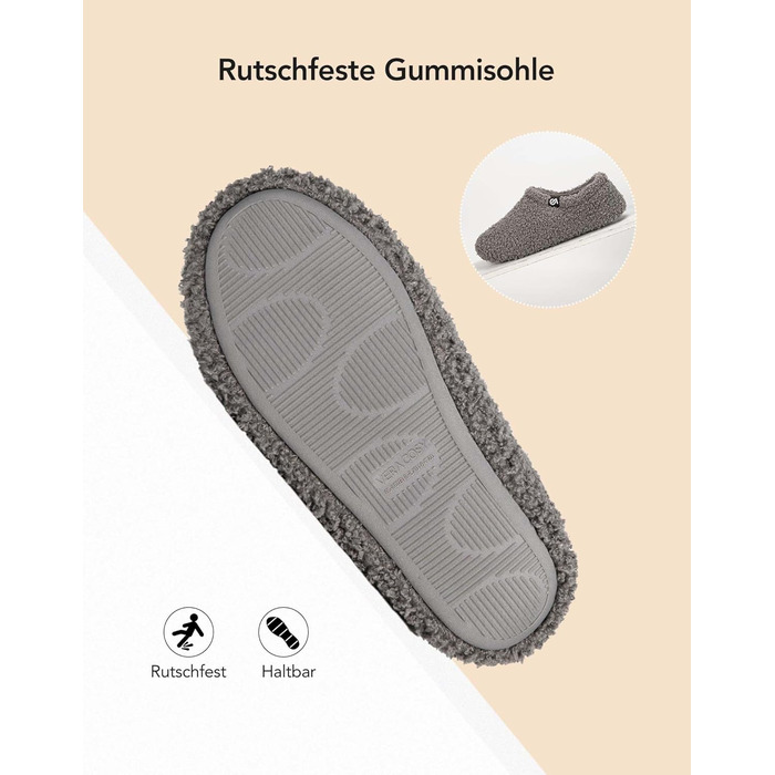 В'язані домашні тапочки VeraCosy з піною-пам'яттю та флісовою підкладкою, сірі, 38/39 EU