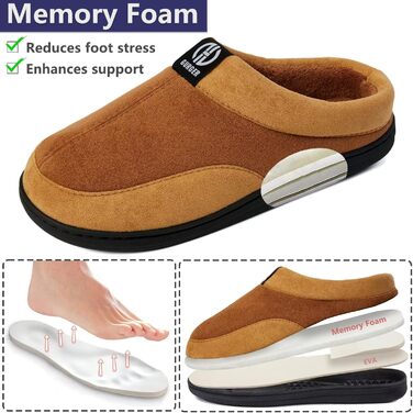 Чоловічі халапи GURGER з піною Memory Foam, антиковзаючі, для дому та вулиці, розмір 40-51, зелені (40/41 EU, коричневі)