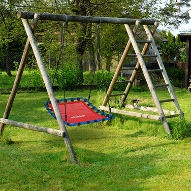 Relaxdays Corner Hanging Chair in Red