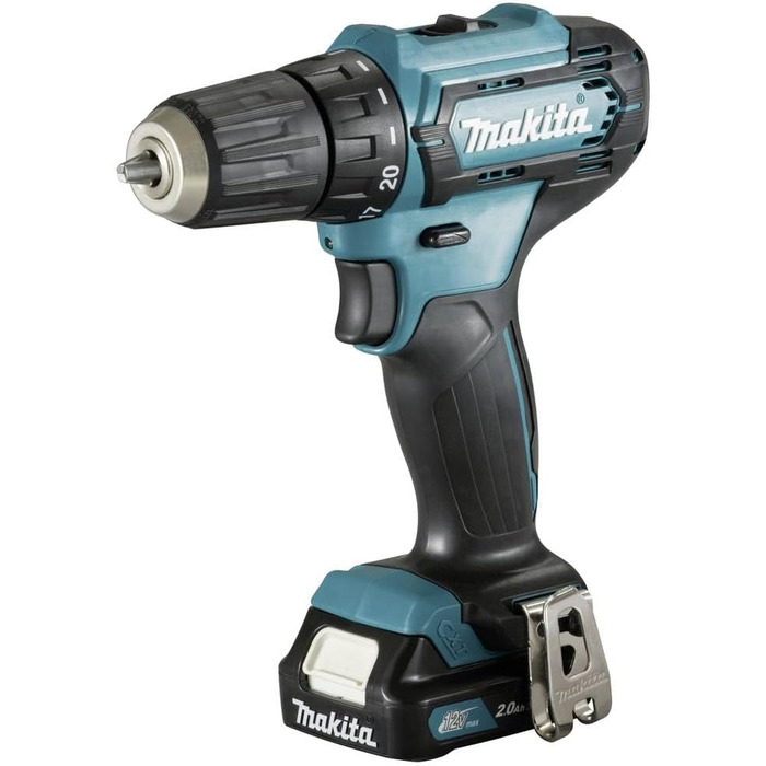 Акумуляторний дриль-шуруповерт Makita DF333DSAE 12V, 2.0Ah, 2 акумулятори + зарядний пристрій у транспортному кейсі, чорний, синій