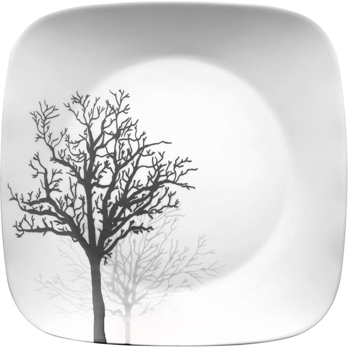 Corelle Tafelservice 18 предметів, чорно-білий, для 6 осіб, стійкий до сколів, включає тарілки (26 см, 17 см)