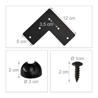 Relaxdays 4-Pack Hairpin Legs with 2 Braces