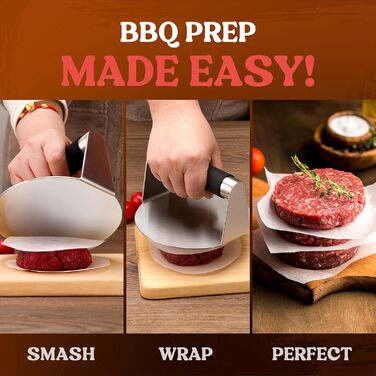 Прес для Smash Burger Pisol, сталевий прес для бургерів з антипригарним покриттям і термостійкою ручкою, 14 см, для гриля, бекону, фаршу, м'яса