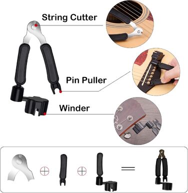 Набір аксесуарів для гітари TTCR-II, 78 шт: стійка, тюнер, каподастр, медіатори, струни, фінгерпіки, захист пальців, ремінь