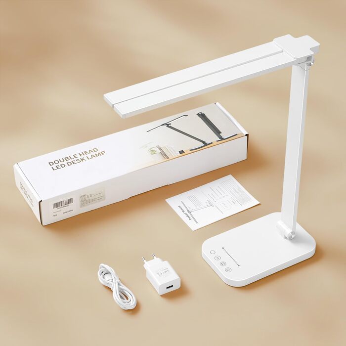 LED лампа для столу One Fire з адаптером, 1000 люмен, 96 LED, диммер, таймер, світлова пам'ять, для дітей, денне світло, для читання