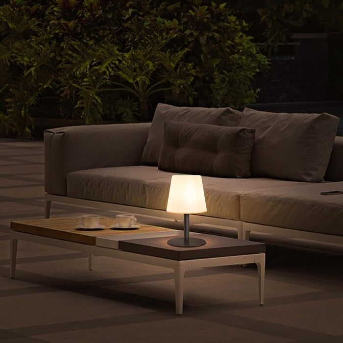 Акумуляторний LED настільний світильник Malux з димером, теплий/холодний білий (3000K/7500K), водонепроникний IP44 для дому та саду