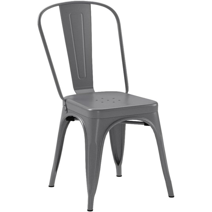 Amazon Basics Stackable Metal Dining Chairs (Set of 4)