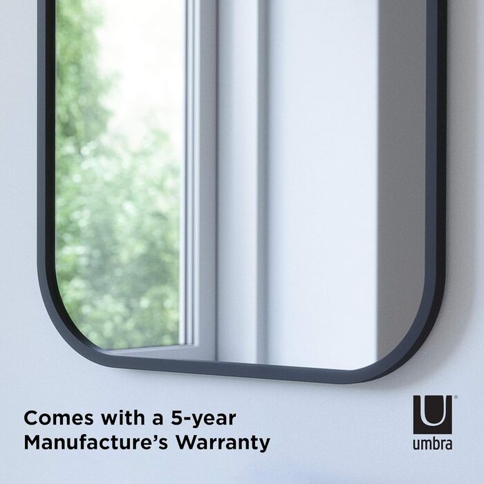 Дзеркало настінне Umbra Hub, 61 см, чорне – для передпокою, ванної кімнати, вітальні