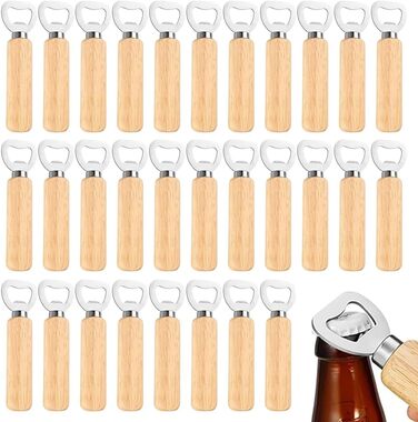 SVUPUE 30-Piece Wooden Bottle Openers, Beer Openers, Bottle Openers with Wooden Handle, Gift for Men and Beer Lovers