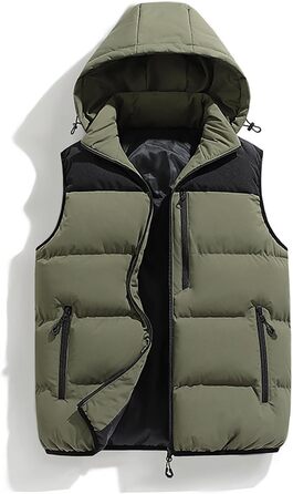 Чоловіча пухова жилетка з капюшоном, тепла безрукавка для зими, туризму та повсякденного носіння, 4XL
