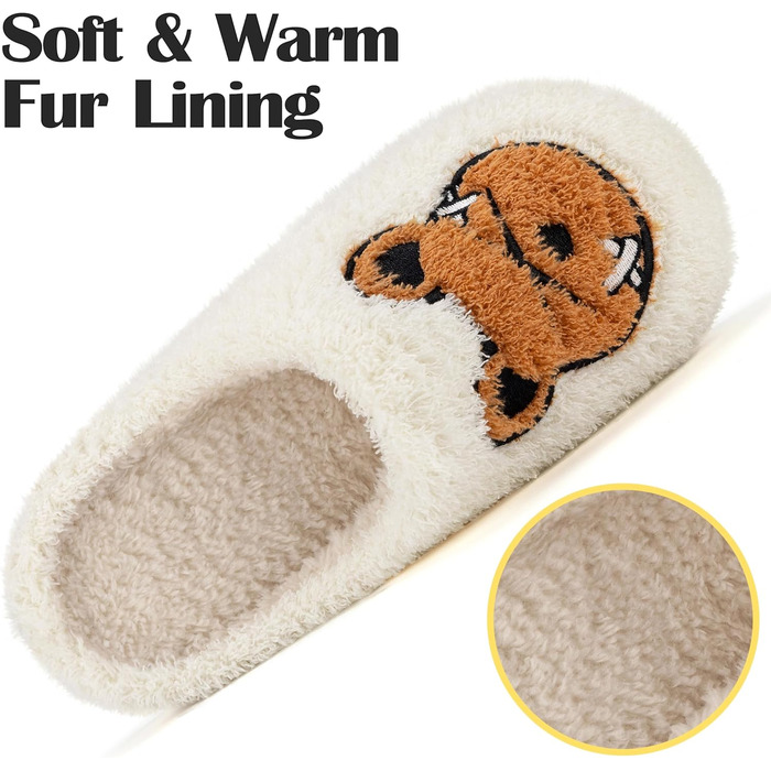 Тапочки зимові Mishansha для жінок та чоловіків, теплі плюшеві, з піною пам'яті, розмір 36-47, жовті та білі