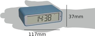 TFA Dostmann Digital Radio Alarm Clock Twist, 60.2560.06, adjustable time zone, 12/24h mode, 180° display rotation, flat design, blue