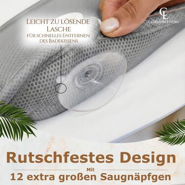 Подушка для ванни повного тіла 126x41см з підголовником - килимок для ванни з підтримкою шиї, спини та ніг. Біла (антрацит). З мішком для прання та гачком для сушки.