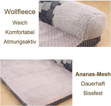 Софа для собак Nyescasa, ортопедична, нековзна, тепла, сіра, розмір S (55 x 45 x 13 см)