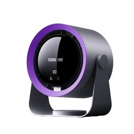 Перезаряджуваний USB-настільний вентилятор з цифровим дисплеєм, 5-рівневий тихий вентилятор, регульований на 90°, настільний вентилятор для спальні, кухні, кемпінгу, офісу, сірий