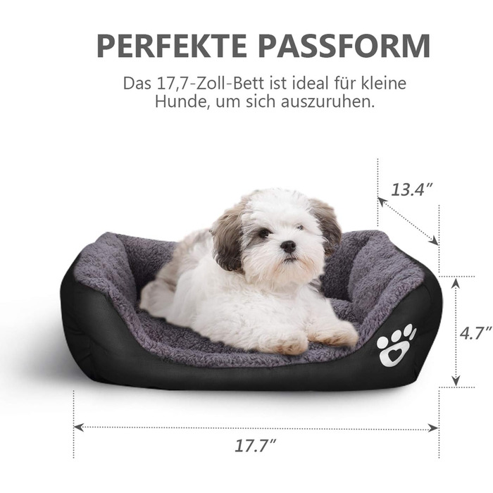 Килимок для кота та собаки AcserGery: м'яке ліжко, теплий лежак, чорний колір