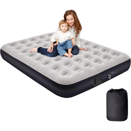 Надувне ліжко для двох осіб з автоматичним накачуванням, 198x152x25 см, Deep Blue