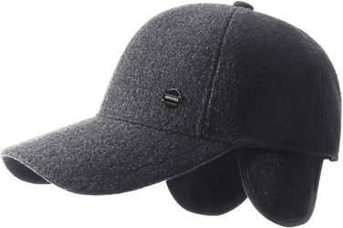 Кепка YAMEE для чоловіків на зиму з відкидними навушниками, тепла бейсболка, універсальний розмір (2361*Сірий)