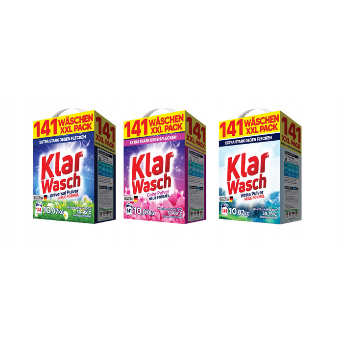 Пральний порошок Klar Wash для білого прання, 10,07 кг