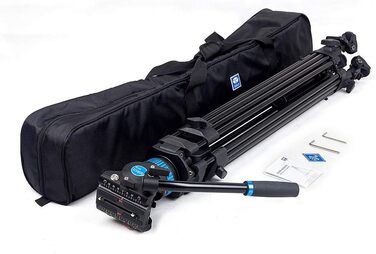 Штатив відео SIRUI SH15: компактний штатив для відеозйомки з 360° поворотним вузлом, висота 155 см, вантажопідйомність 10 кг, для DSLR, Camcorder, відеокамер