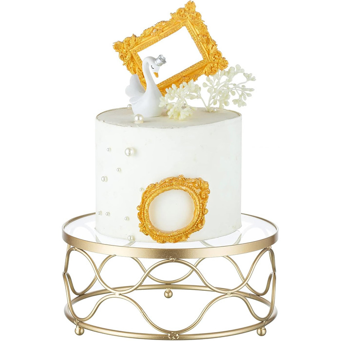 Підставка для торта NUPTIO, кругла, 30 см, металева з акриловою платформою, для вечірки, дня народження, хрещення, Різдва