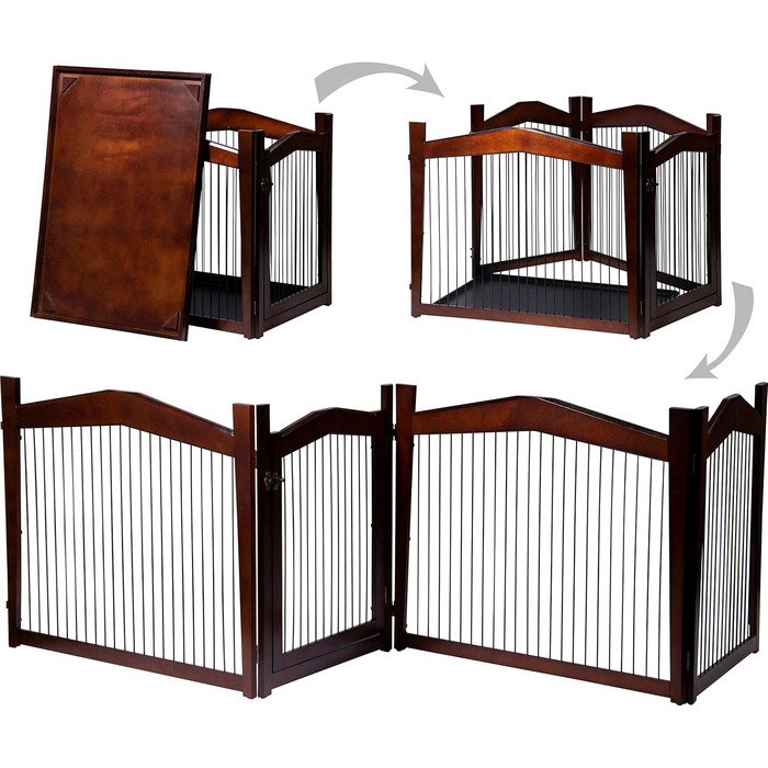 Дерев'яний вольєр для собак Dobar® розмір M з функцією столу - вольєр-будка для собак, 83 x 55 x 59 см, білий (коричневий, L 101 x B 71 x H 80 см)