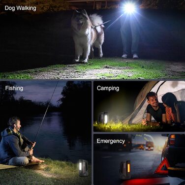 ERAY LED ліхтар 11000 лм, ручний прожектор, акумулятор 9600mAh, 6 режимів, IPX4 водостійкий, Power Bank, потужний ліхтар для кемпінгу, походів, надзвичайних ситуацій, активного відпочинку