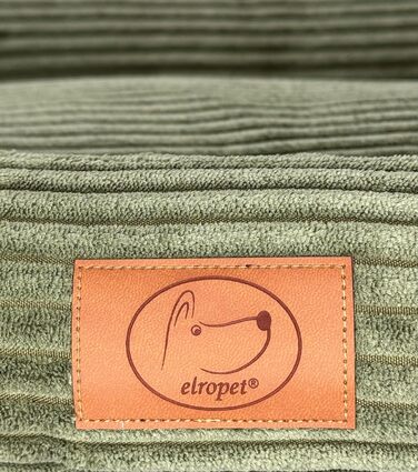 Ортопедичне ліжко для собак Elropet з м'якого корду, корзина для собак (Оливковий, XS/S/M/L/XL)