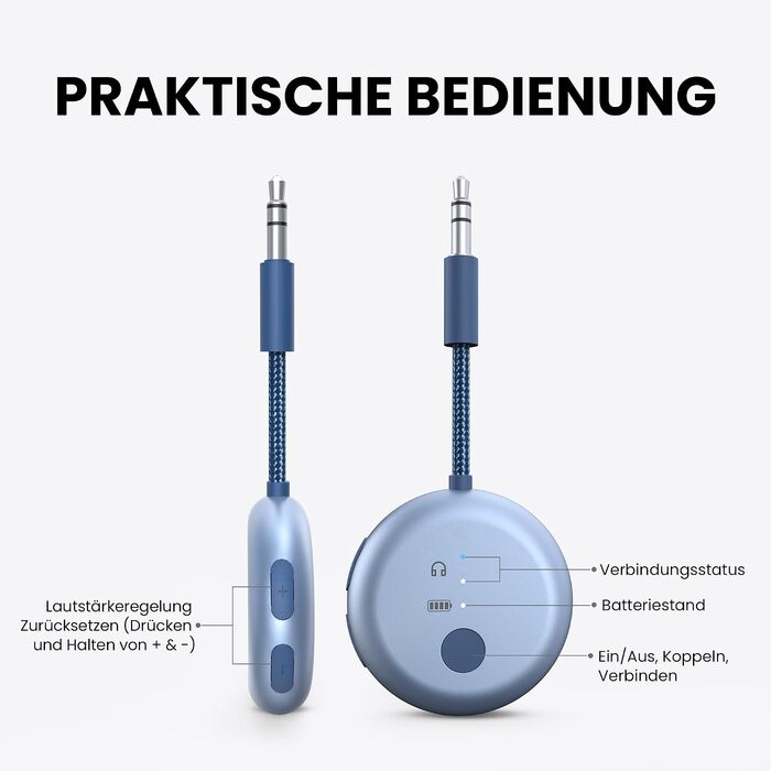 Bluetooth-адаптер для літака Avantree SoundJet R1, небесно-блакитний
