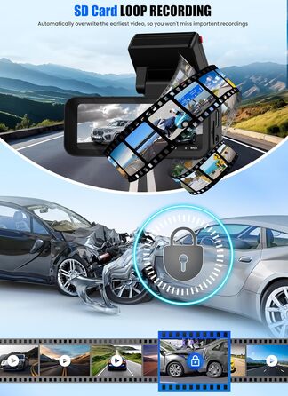 Відеореєстратор CAMECHO 4K Dual (передній + задній) з GPS, WiFi, ADAS, BSD, LCA, нічна зйомка, 150° кут огляду, IPS 3.16