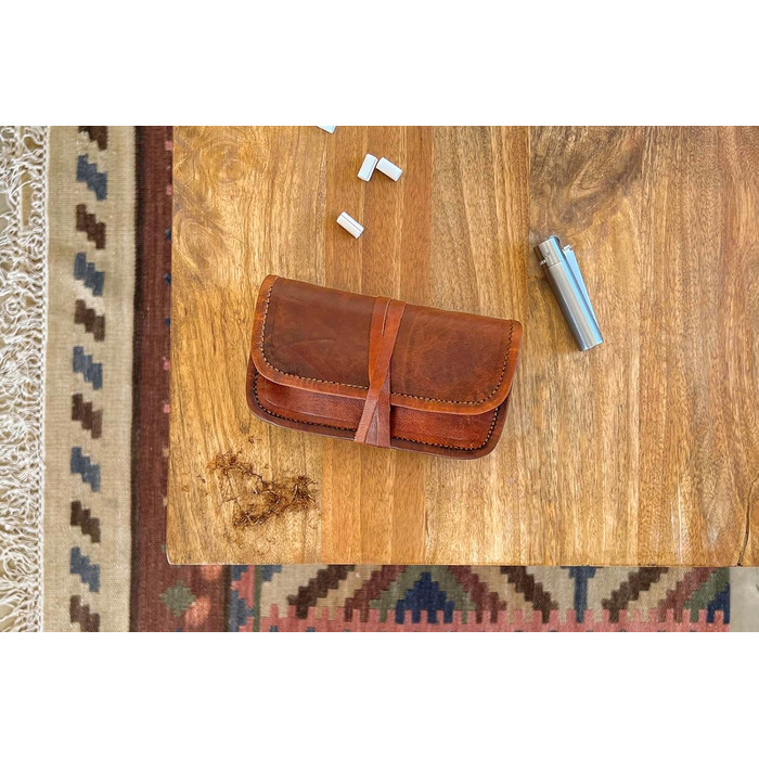 Gusti Drehertasche Leather - Bradley Tobacco Pouch Utility Pouch Battery Pouch Brown Leather...