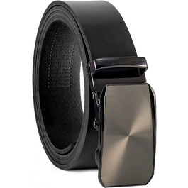 Чоловічий шкіряний ремінь Volmer ATG 07-blk-bologna з автоматичною застібкою та пряжкою | Ширина 35 мм, довжина 125 см, регульований | Чорний колір
