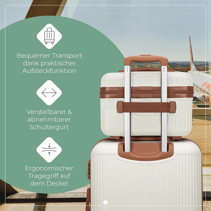 Чохол-валіза Travelite Bali 67 см, середній, 65 літрів, зелений: ABS, TSA-замок, Beauty Case