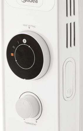 Радіатор масляний Midea 2000W, енергозберігаючий, тихий, з 9 ребрами, термостатом, 3 режими, захист від замерзання, LED дисплеєм, захистом від перекидання та перегріву, ECO-режим