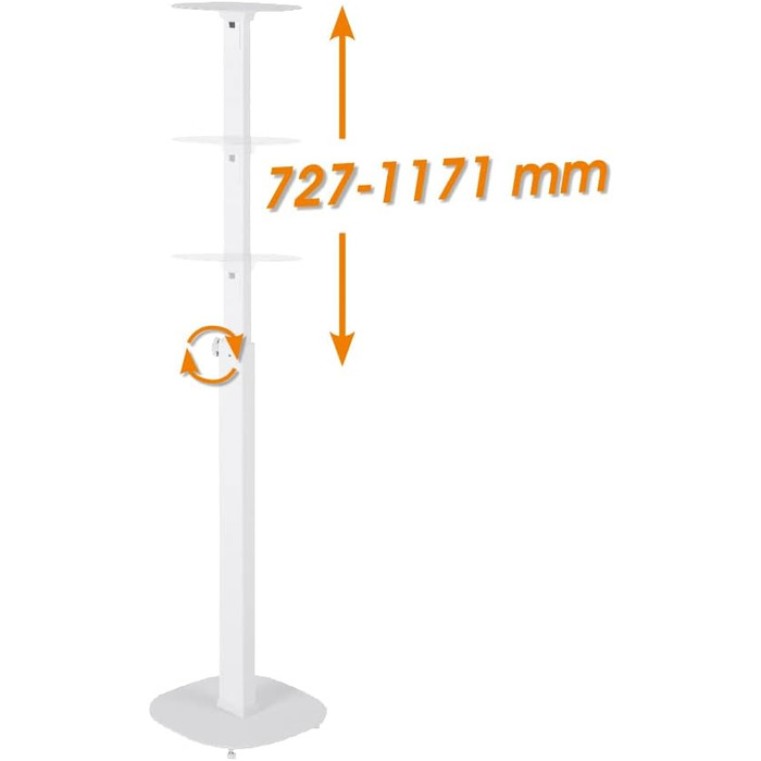 Підставки для колонок - 2 шт. Білі, висота 727-1171 мм, вантажопідйомність 10 кг кожна