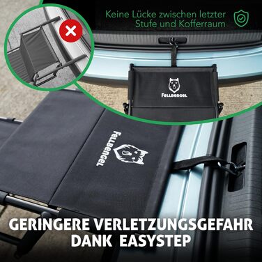 Dog stairs car [with unique safety level] Folding dog ramp car - Dog car entry aid - Dog stairs for large dogs - Folding dog ladder up to 60kg