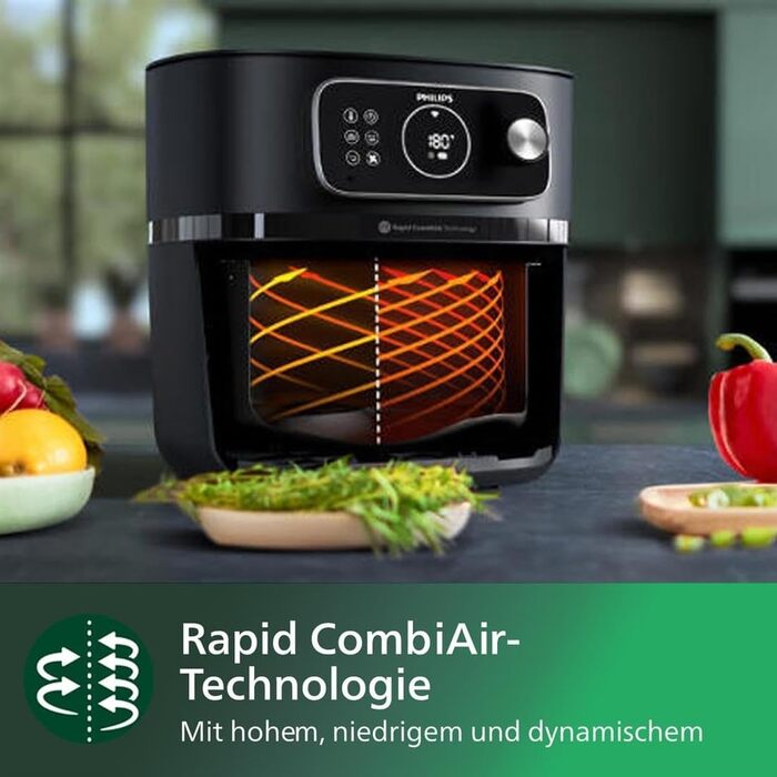 Philips Airfryer Combi 7000 Series XXL - 8.3 l (2 kg), 22-in-1 Airfryer, WiFi Connection, Automatic Cooking Programs, 99% Less Fat with Rapid CombiAir, Recipe App (HD9875/90)