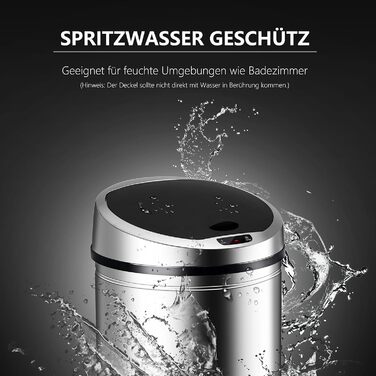 Сміттєве відро Ribelli Edelstahl з сенсором, 60 літрів, нержавіюча сталь, автоматичне відкриття/закриття, LED-індикатор, хромоване