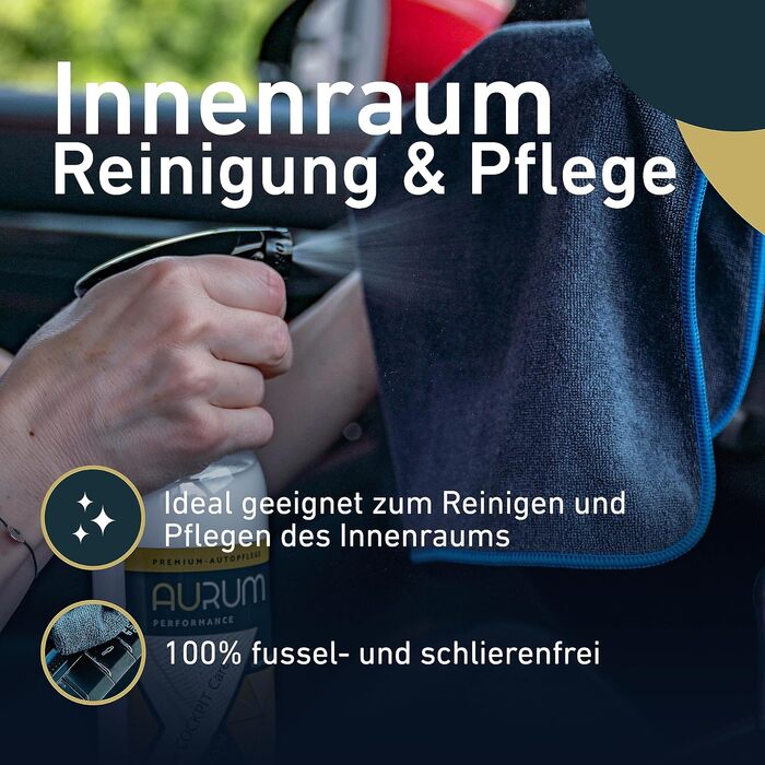 Набір мікрофібрових рушників для автомобіля Aurum-Performance, 12 шт, 400 GSM, суперпоглинаючі (антрацитово-синій)