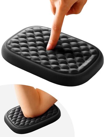 Підставка для зап'ястя та ліктя VAYDEER - 2 шт. з Memory Foam для клавіатури та столу. Зменшує навантаження на руки та лікті. Чорний колір