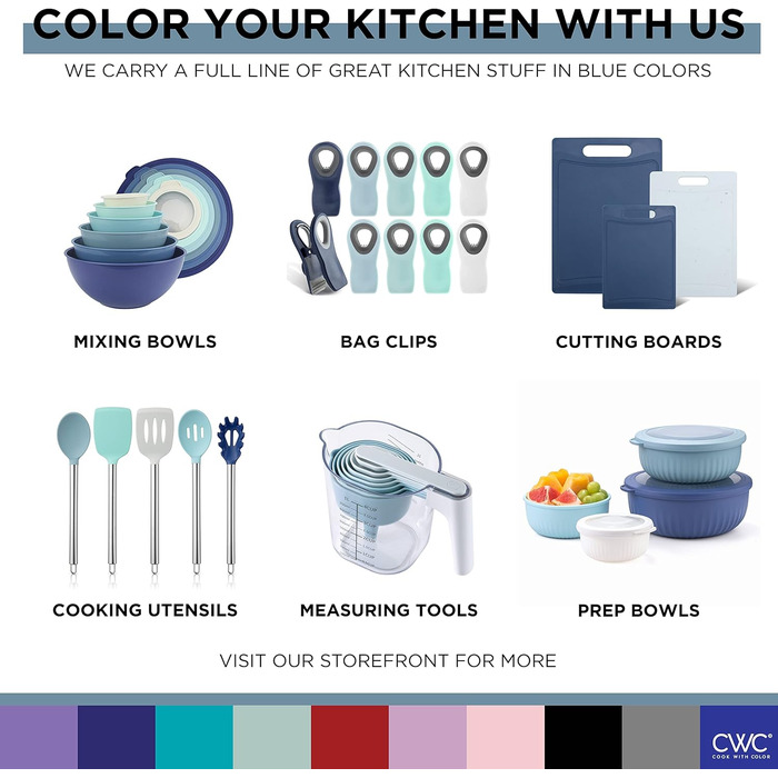 Набір мисок для змішування Cook With Color з нержавіючої сталі, 6 штук, блакитний