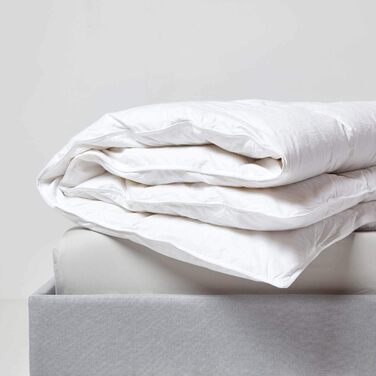 Homescapes Extra Warm Winter Comforter, 135 cm x 200 cm, Down Comforter Heat Class 5-6 (85% Duck Feathers and 15% Down) Quilted Comforter Öko-Tex Certified 135 x 200 cm